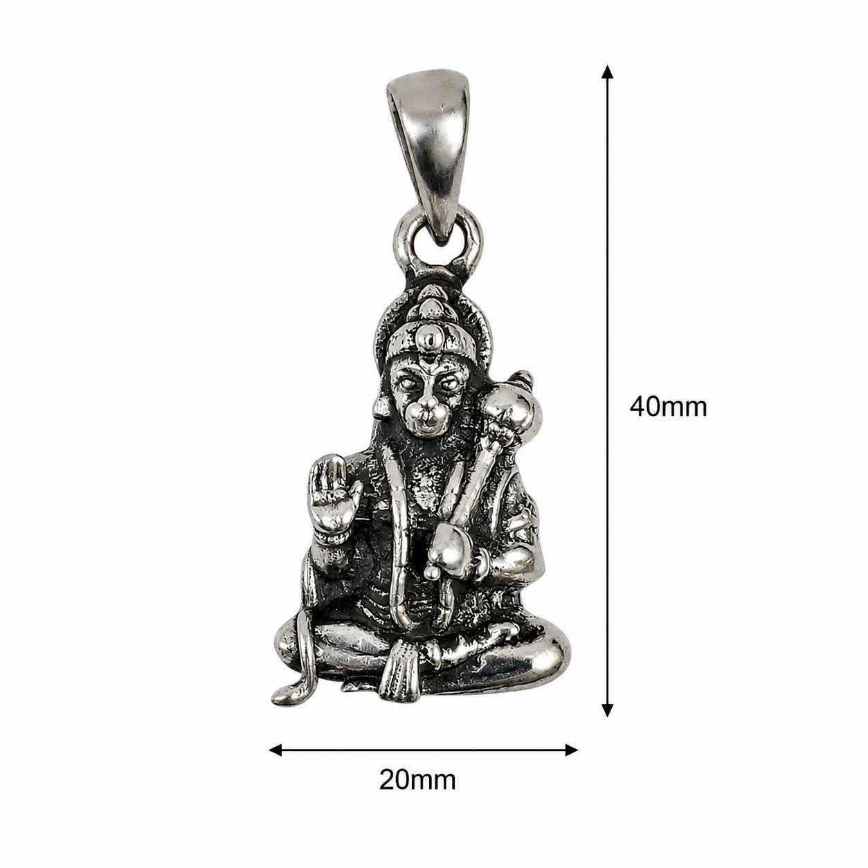 Oxidised German Silver Hanuman Ji Idol Pendant