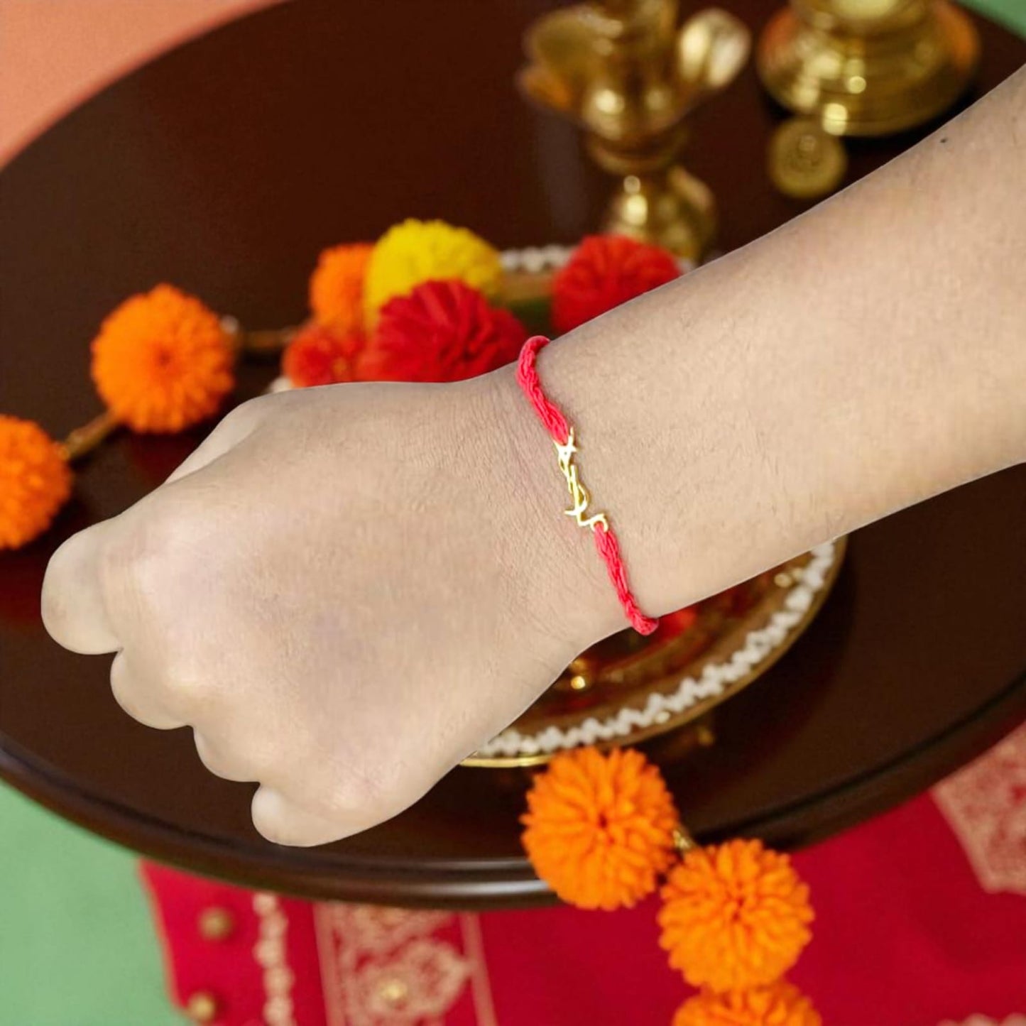 Silver Alphabet Rakhi For Brother