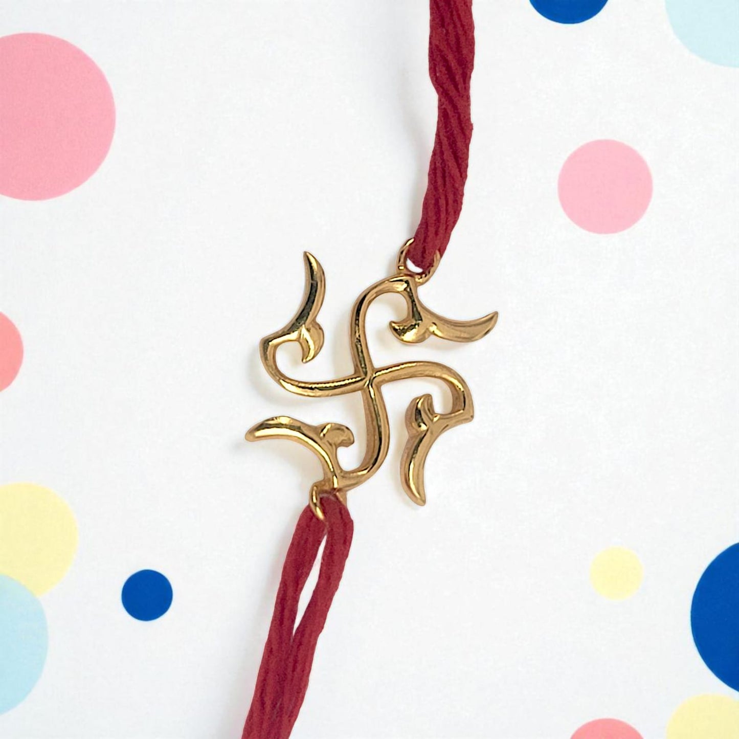 Silver Swastic Rakhi For Brother