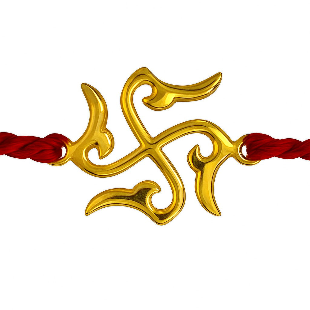 Silver Swastic Rakhi For Brother
