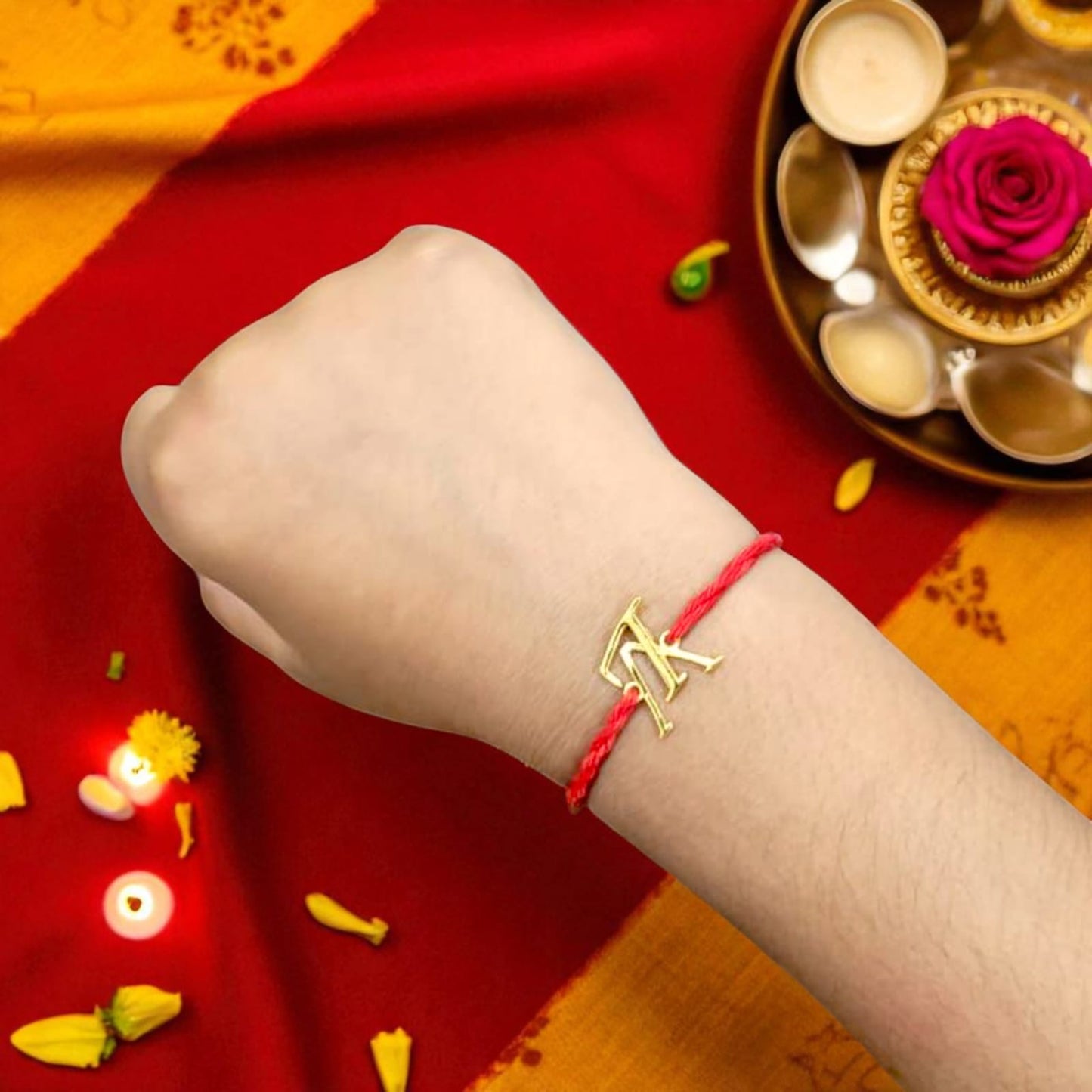 Silver Alphabets Rakhi For Brother