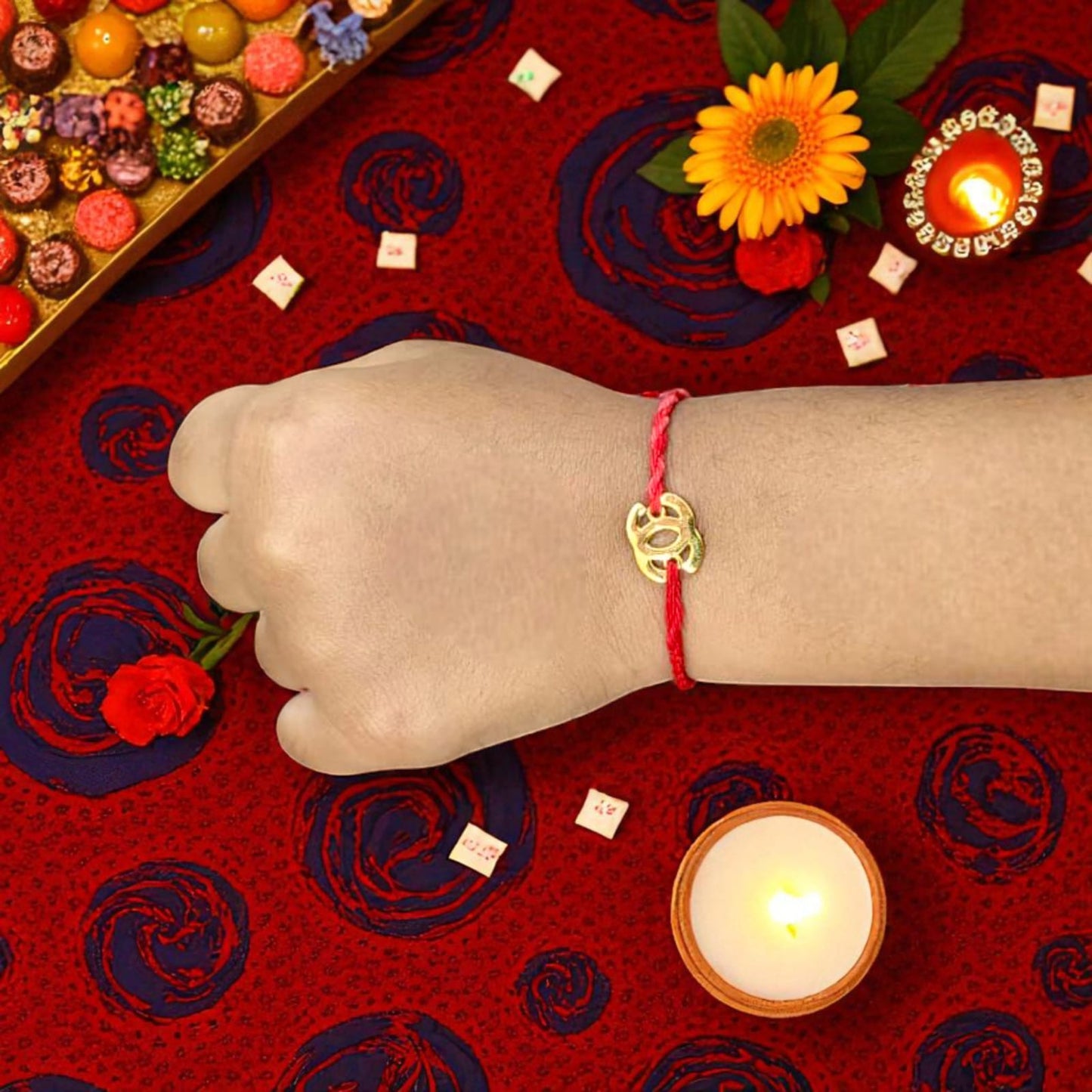 Silver Alphabets Rakhi For Brother