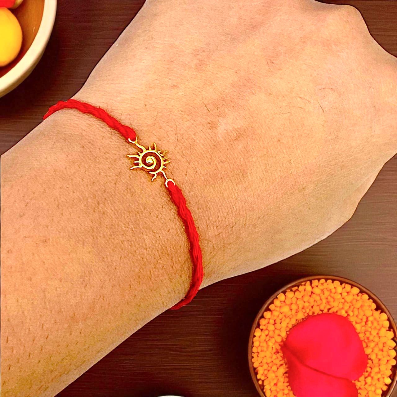 Silver Sun Rakhi For Brother