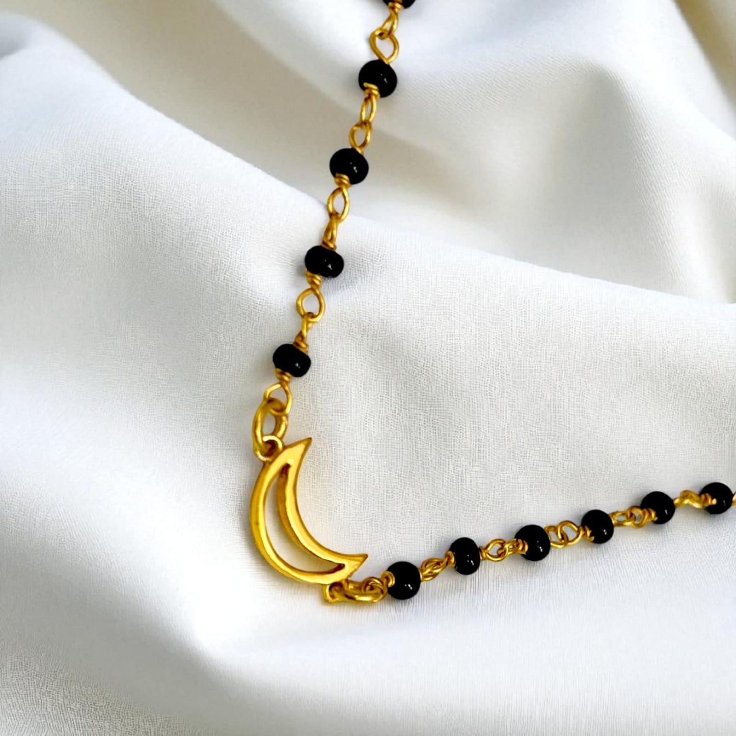 Silver Half Moon Mangalsutra