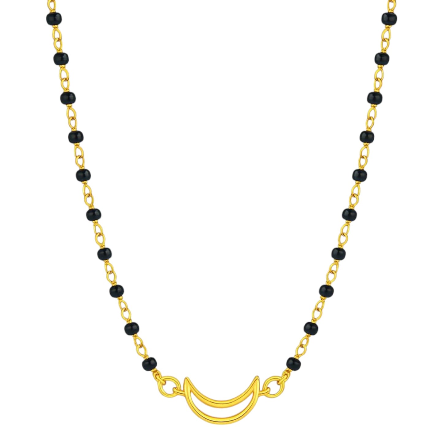Silver Half Moon Mangalsutra