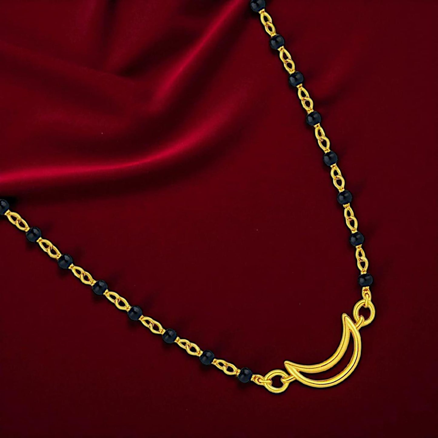 Silver Half Moon Mangalsutra