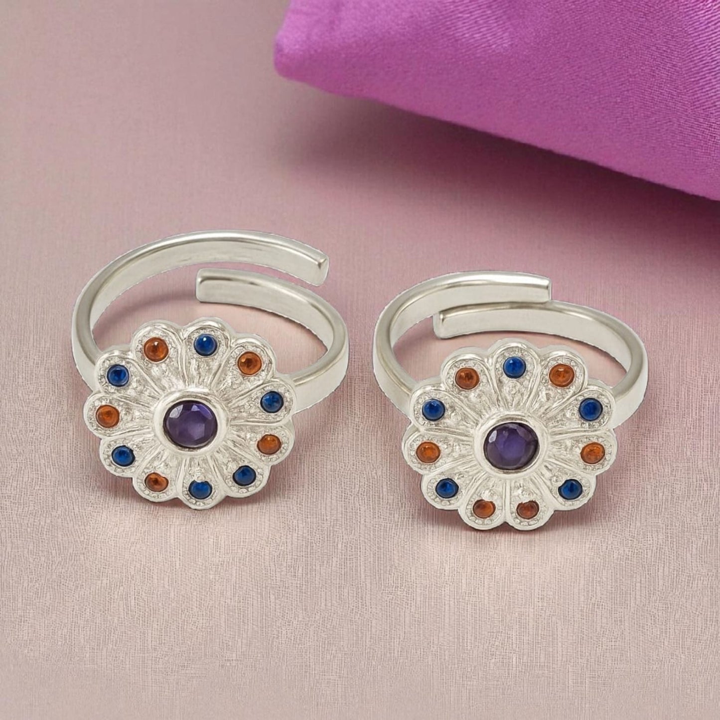 Multicolor Design Toe Ring