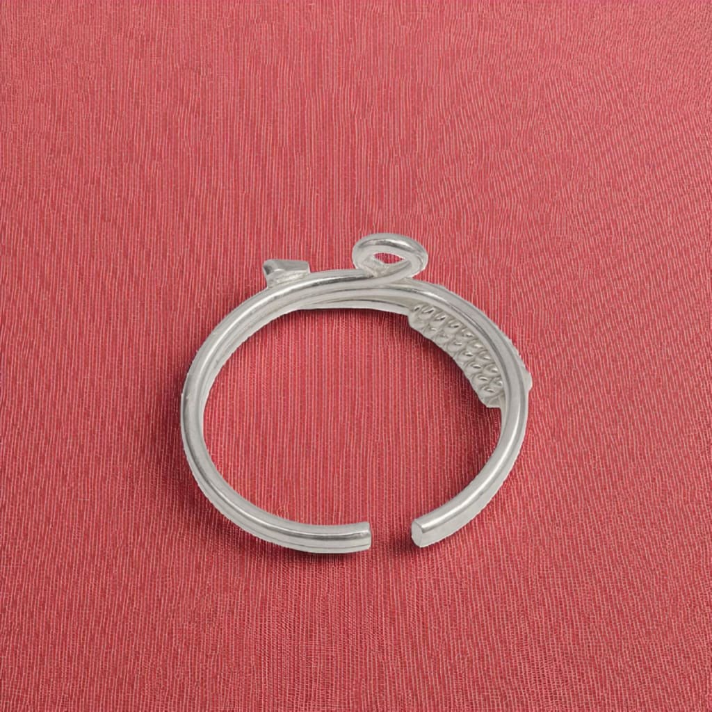 Adjustable Ring with Red Enamel