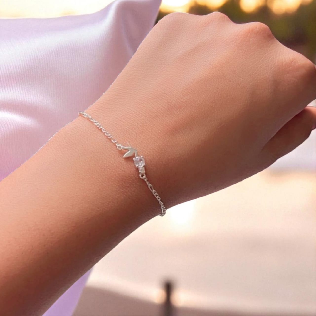 Silver Bracelet with Bird Charm