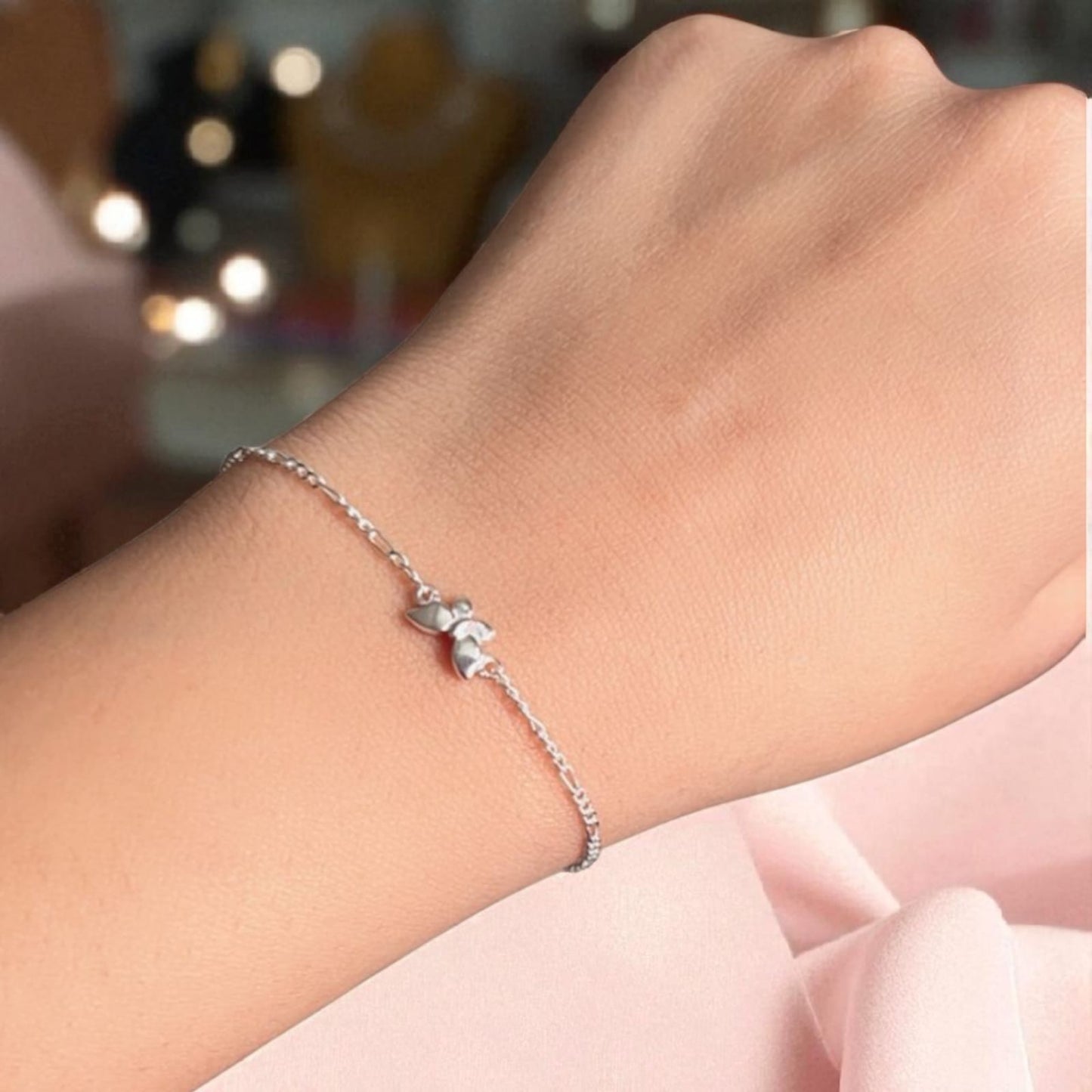 Silver Bracelet with Butterfly Charm