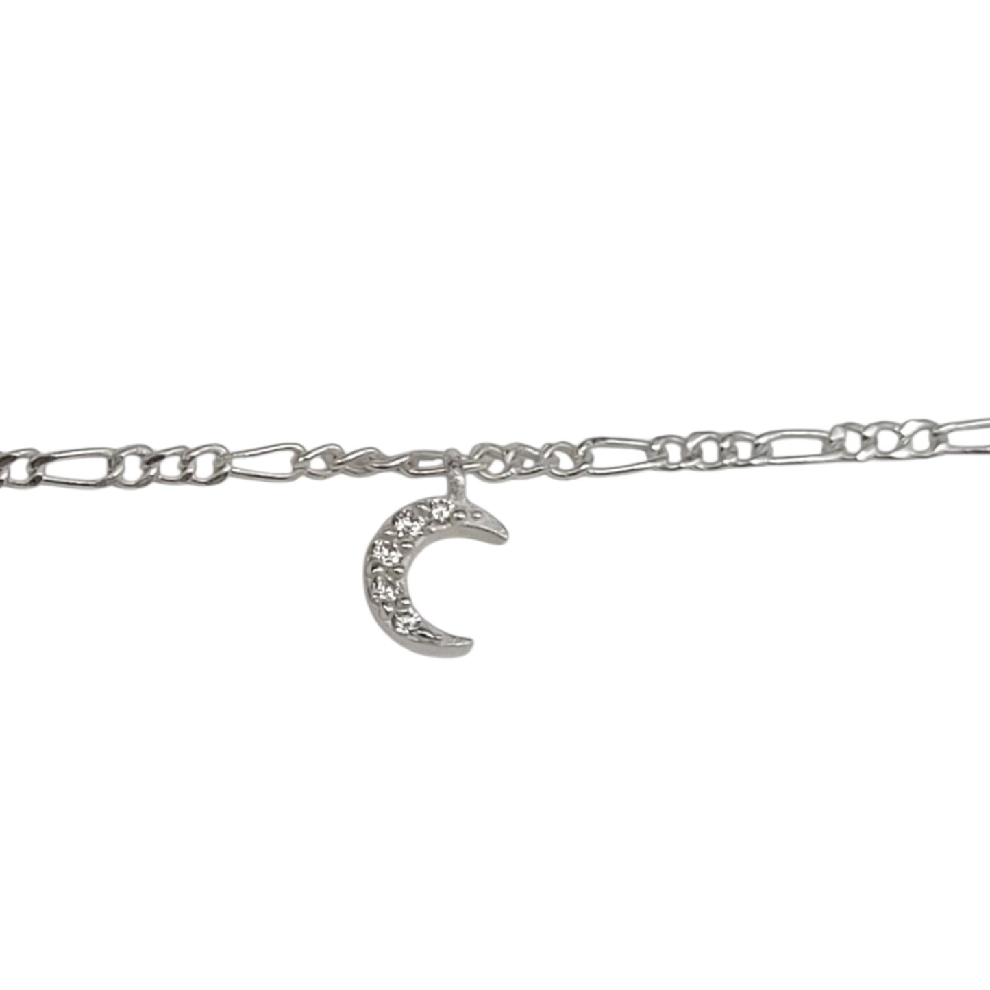 Silver Anklet with Moon Charm 0-5 years (Pair)
