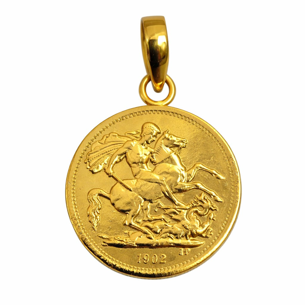 24K Gold Plated Vintage Coin Pendant