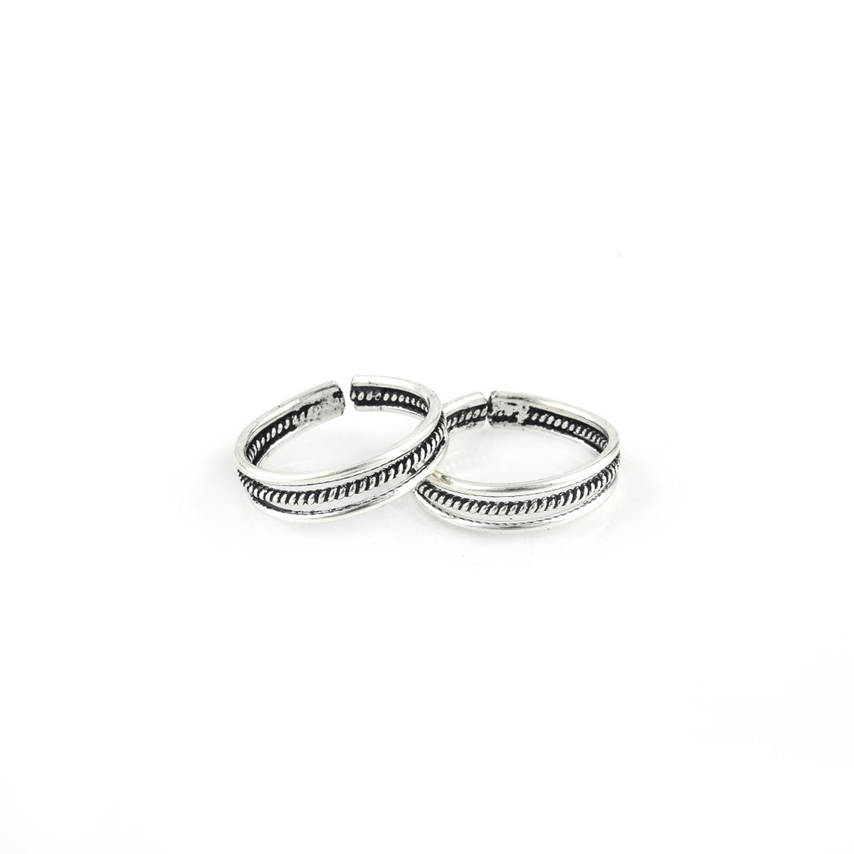 925 Sterling Silver Oxidised Toe Ring For Women