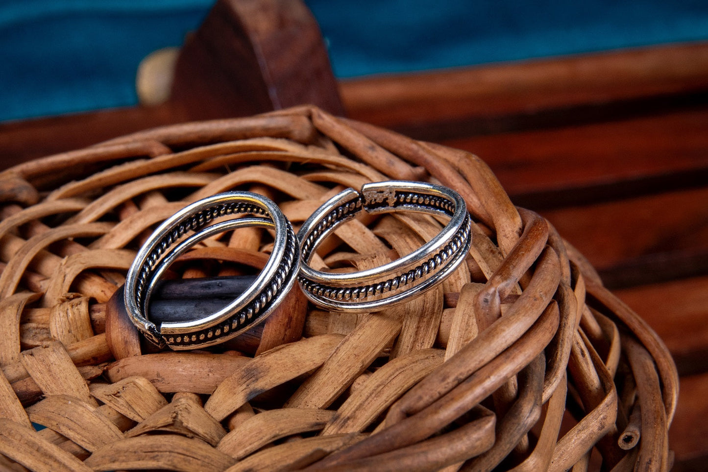 925 Sterling Silver Oxidised Toe Ring For Women