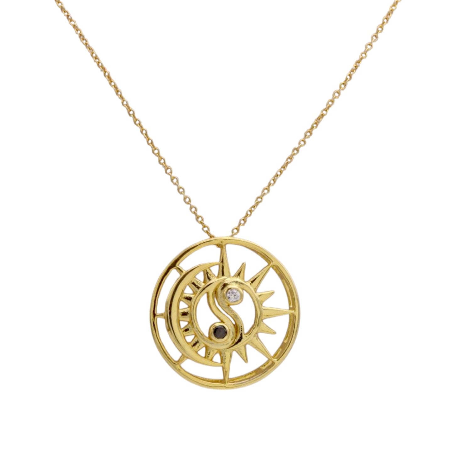Sun-Moon Ying Yang Pendant with Chain