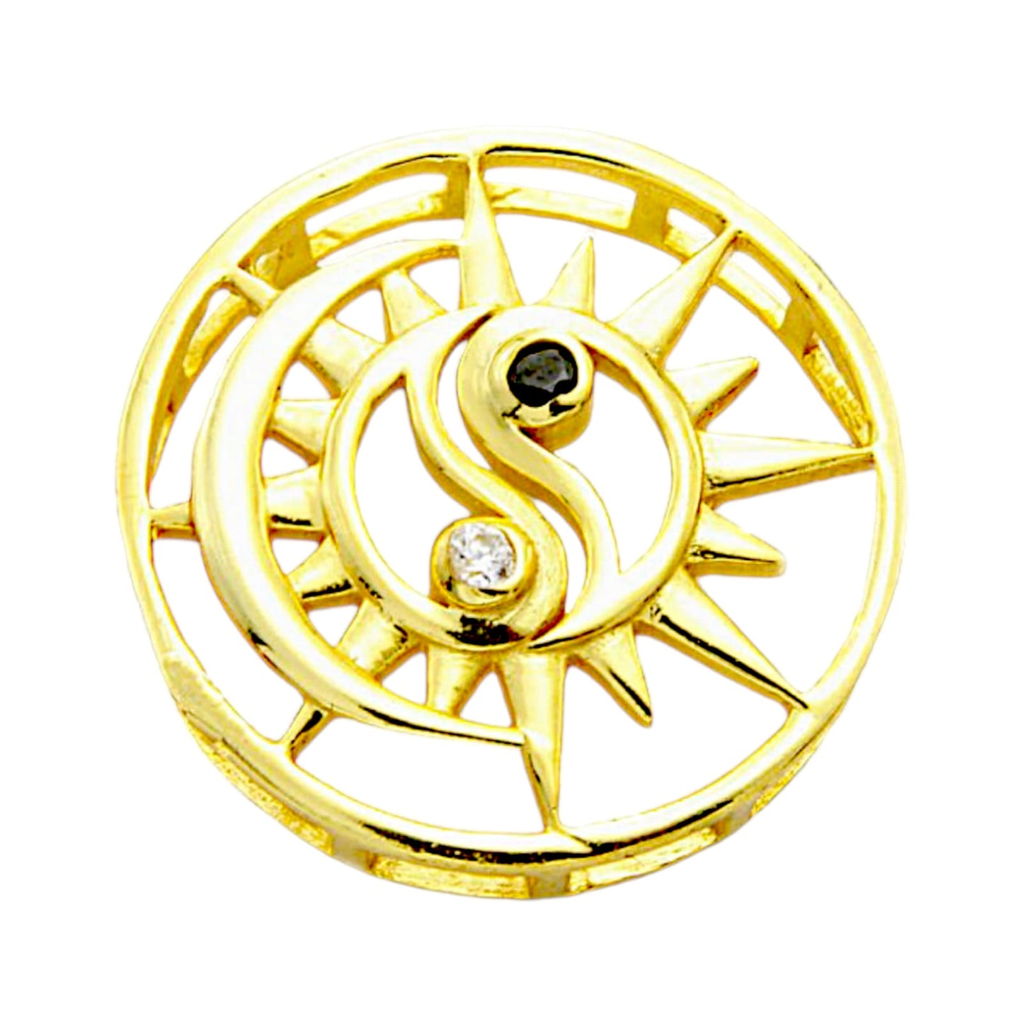 Sun-Moon Ying Yang Pendant with Chain