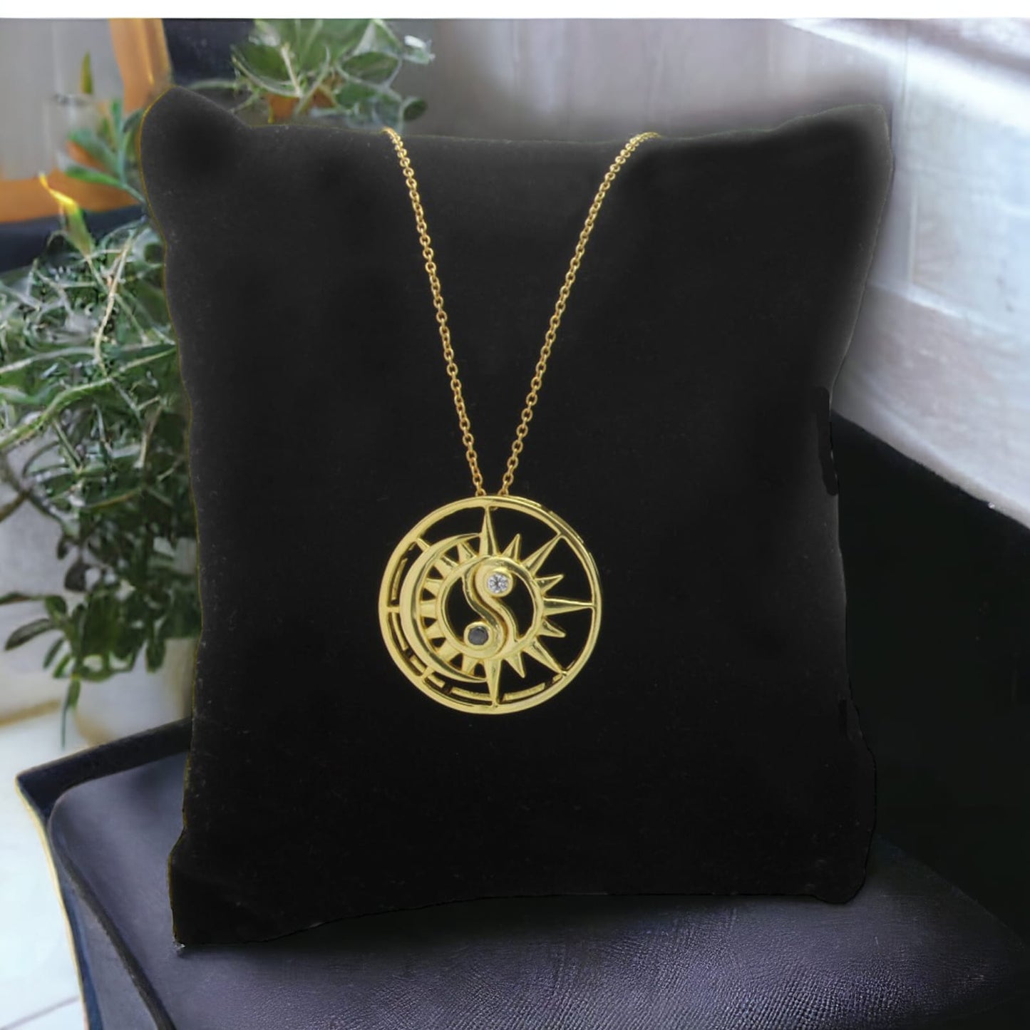 Sun-Moon Ying Yang Pendant with Chain