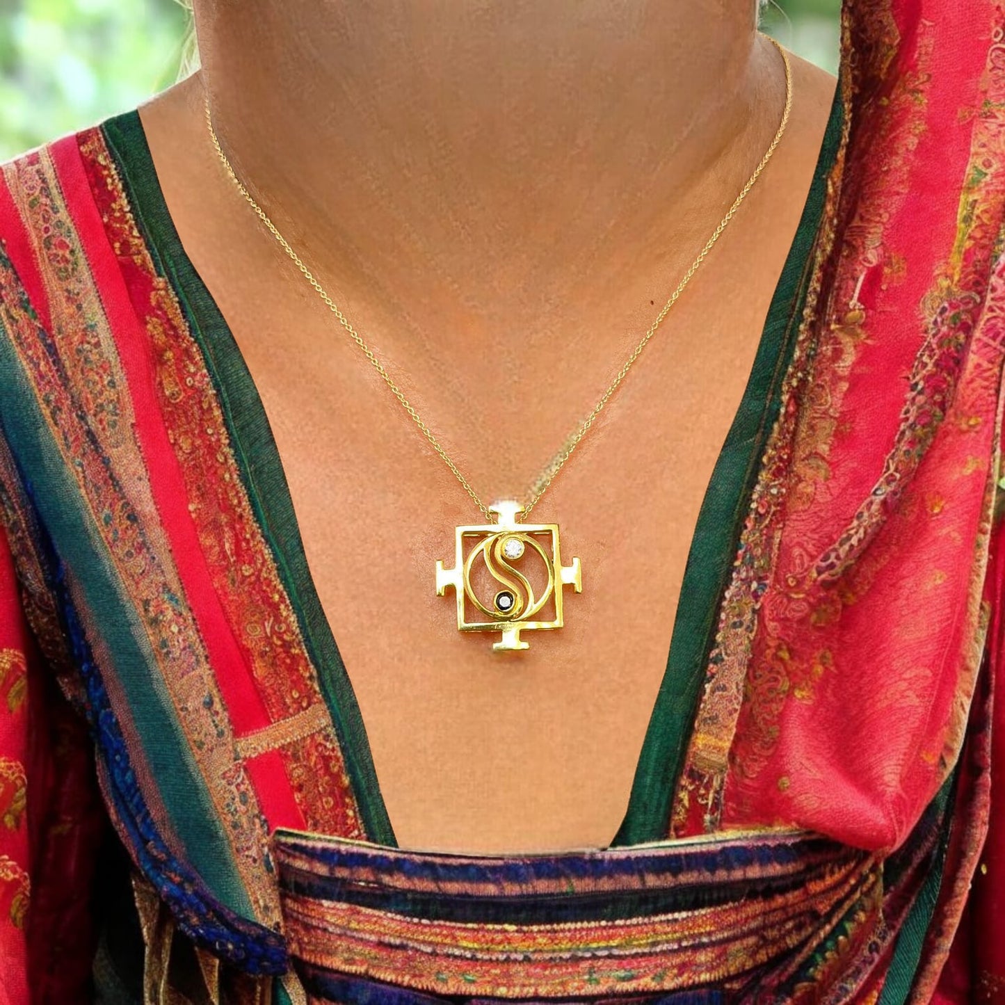 Lakshmi Yantra Ying Yang Pendant with Chain
