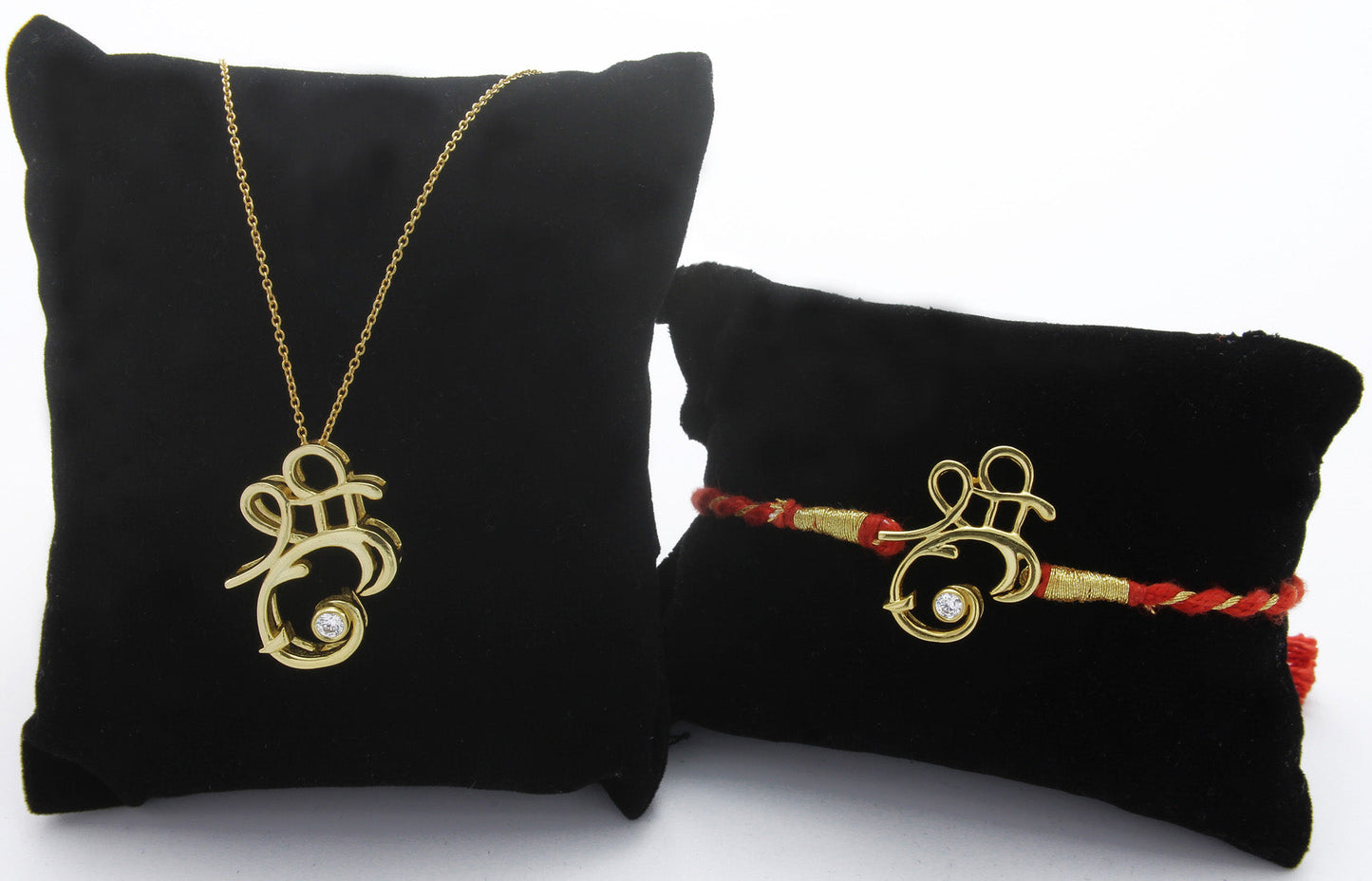 925 Sterling Silver 24kt Gold Plated Shree Ganesh Rakhi Cum Pendant for Brother