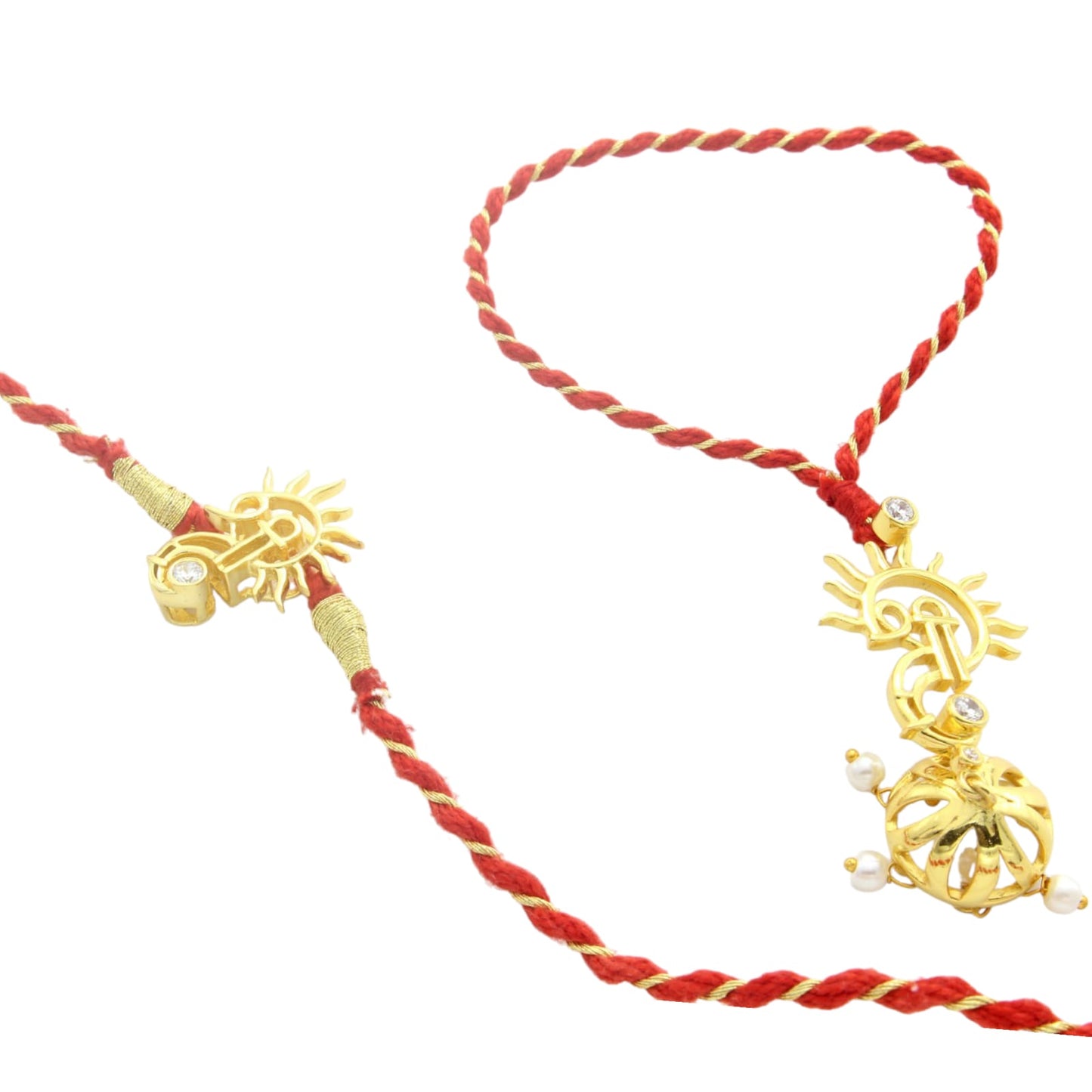 Shree Sun Ganesha Silver Rakhi for Bhaiya-Bhabhi Convertible Pendant
