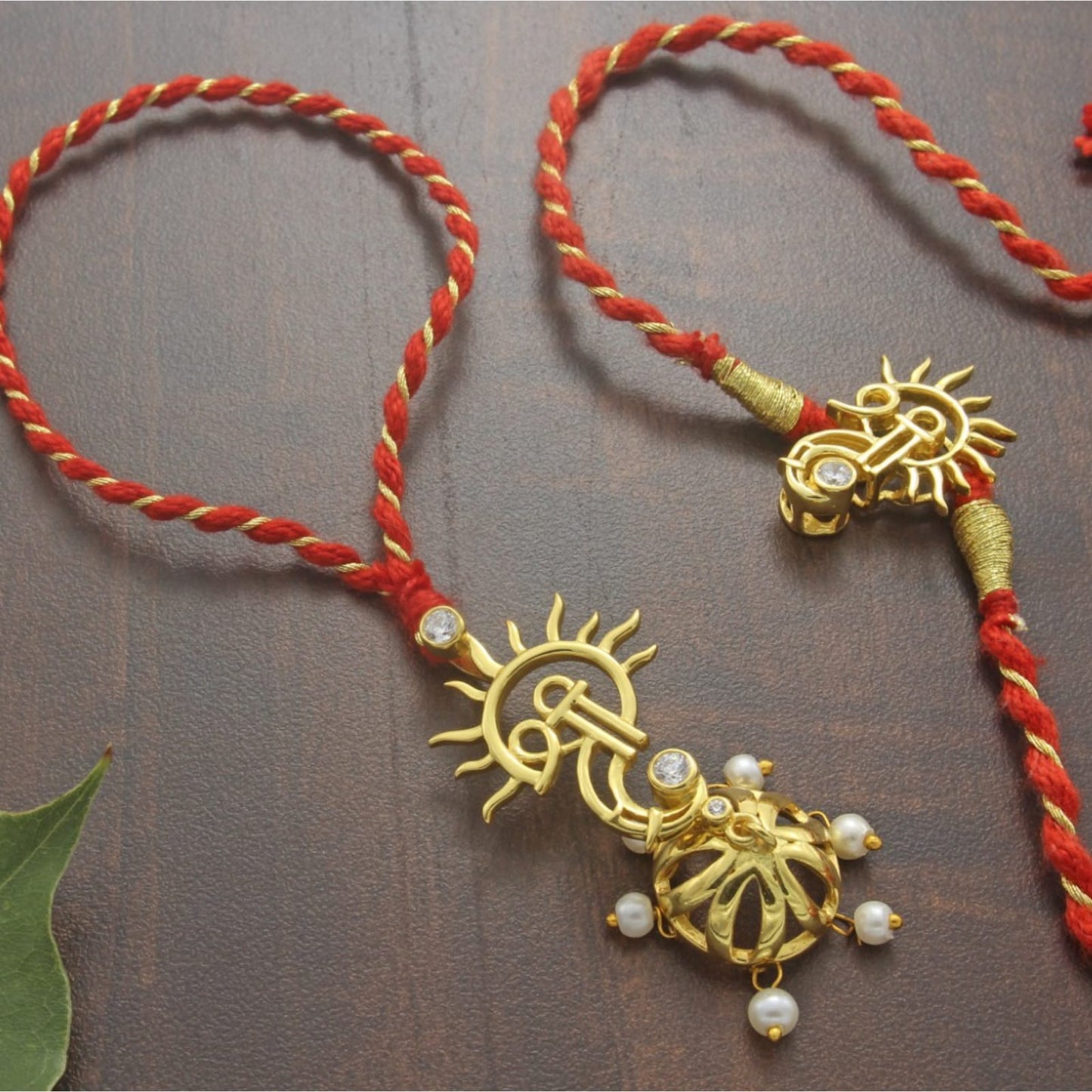 Shree Sun Ganesha Silver Rakhi for Bhaiya-Bhabhi Convertible Pendant
