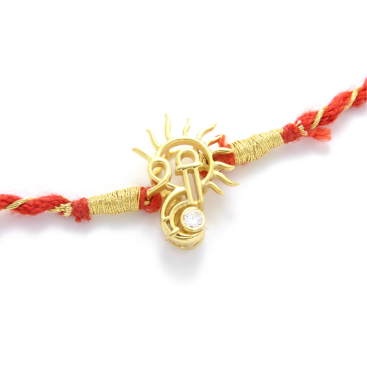 Shree Sun Ganesha Silver Rakhi for Bhaiya-Bhabhi Convertible Pendant