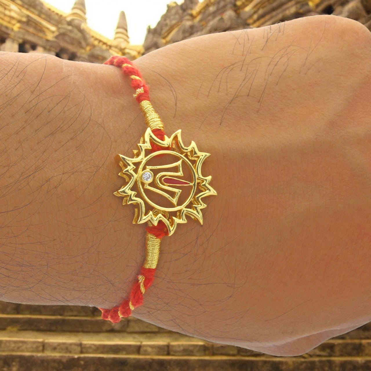 Tirupati Sudarshan Chakra Silver Rakhi for Brother Convertible Pendant