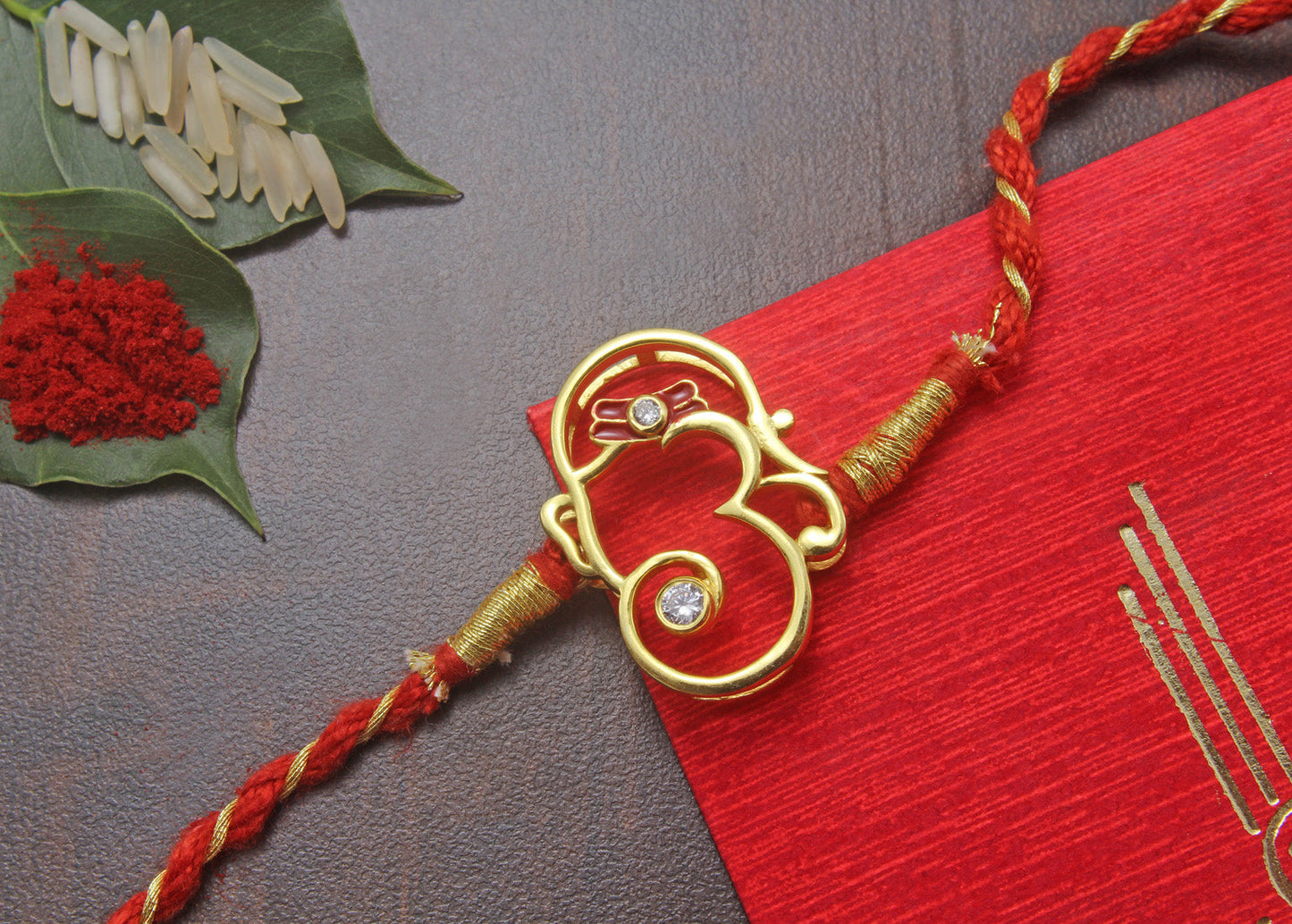 925 Sterling Silver 24kt Gold Plated Om Sai Rakhi Cum Pendant for Brother