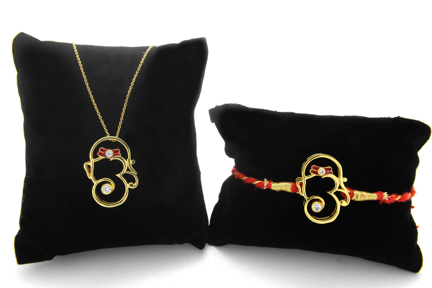 925 Sterling Silver 24kt Gold Plated Om Sai Rakhi Cum Pendant for Brother