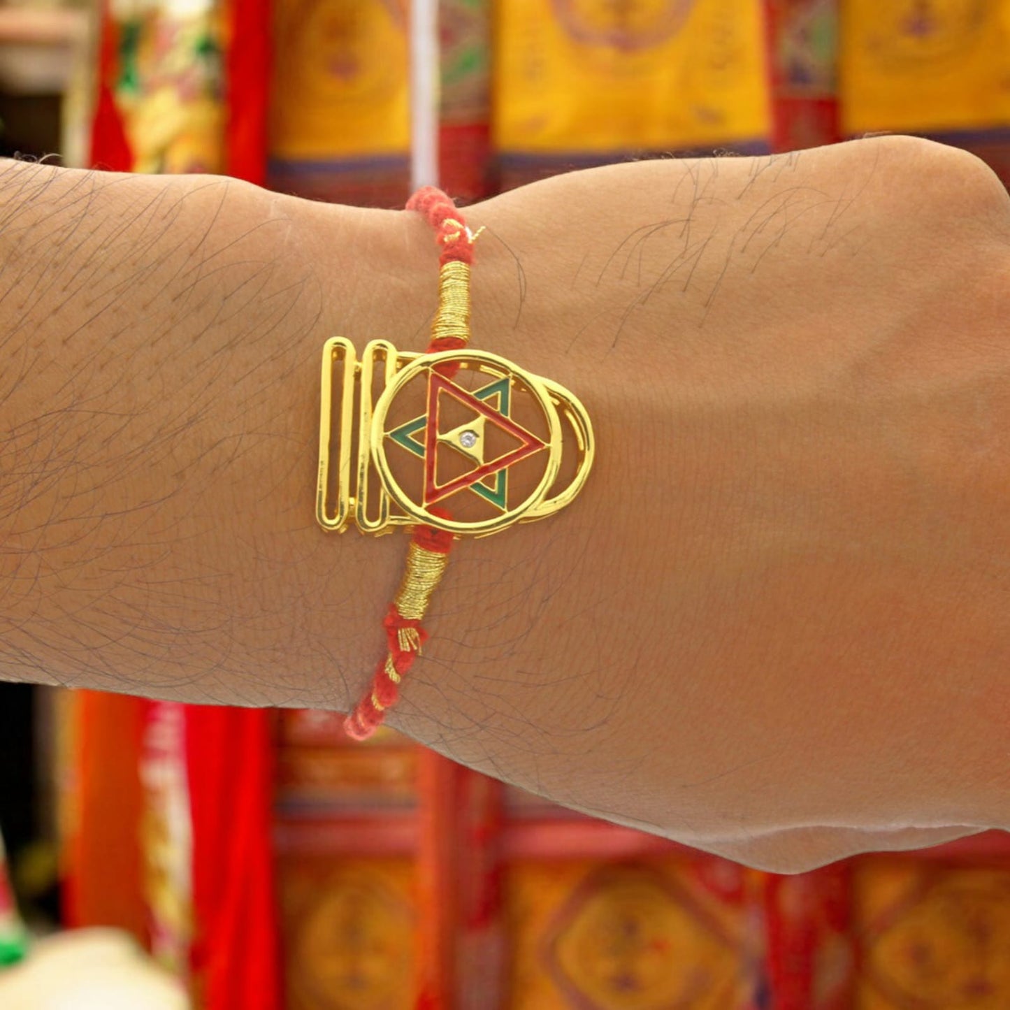 Shivaling Yantra Silver Rakhi for Brother Convertible Pendant