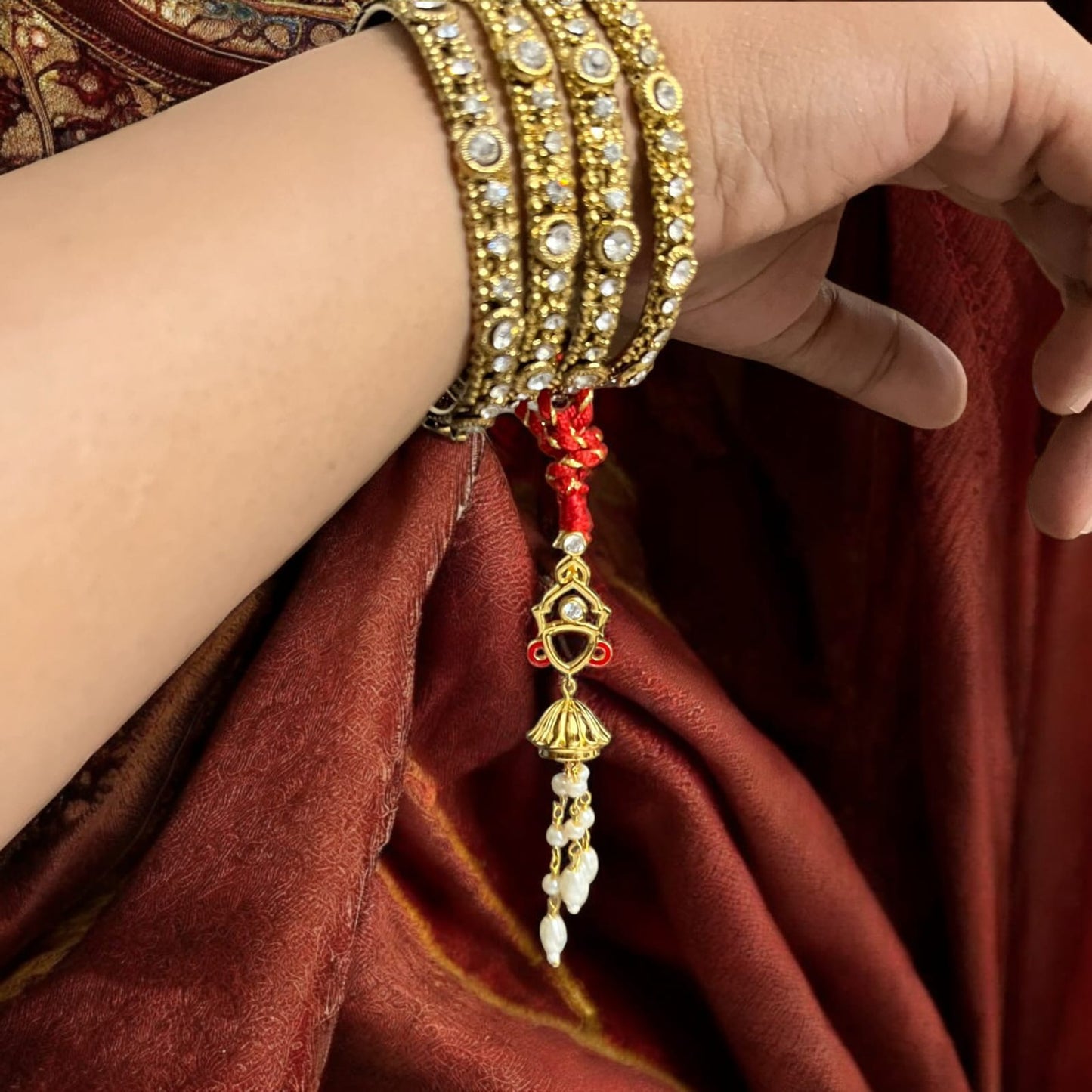 Devi Trident Lumba Silver Rakhi for Bhabhi Convertible Pendant