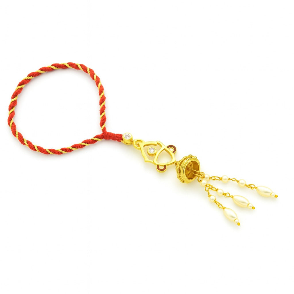 Devi Trident Lumba Silver Rakhi for Bhabhi Convertible Pendant