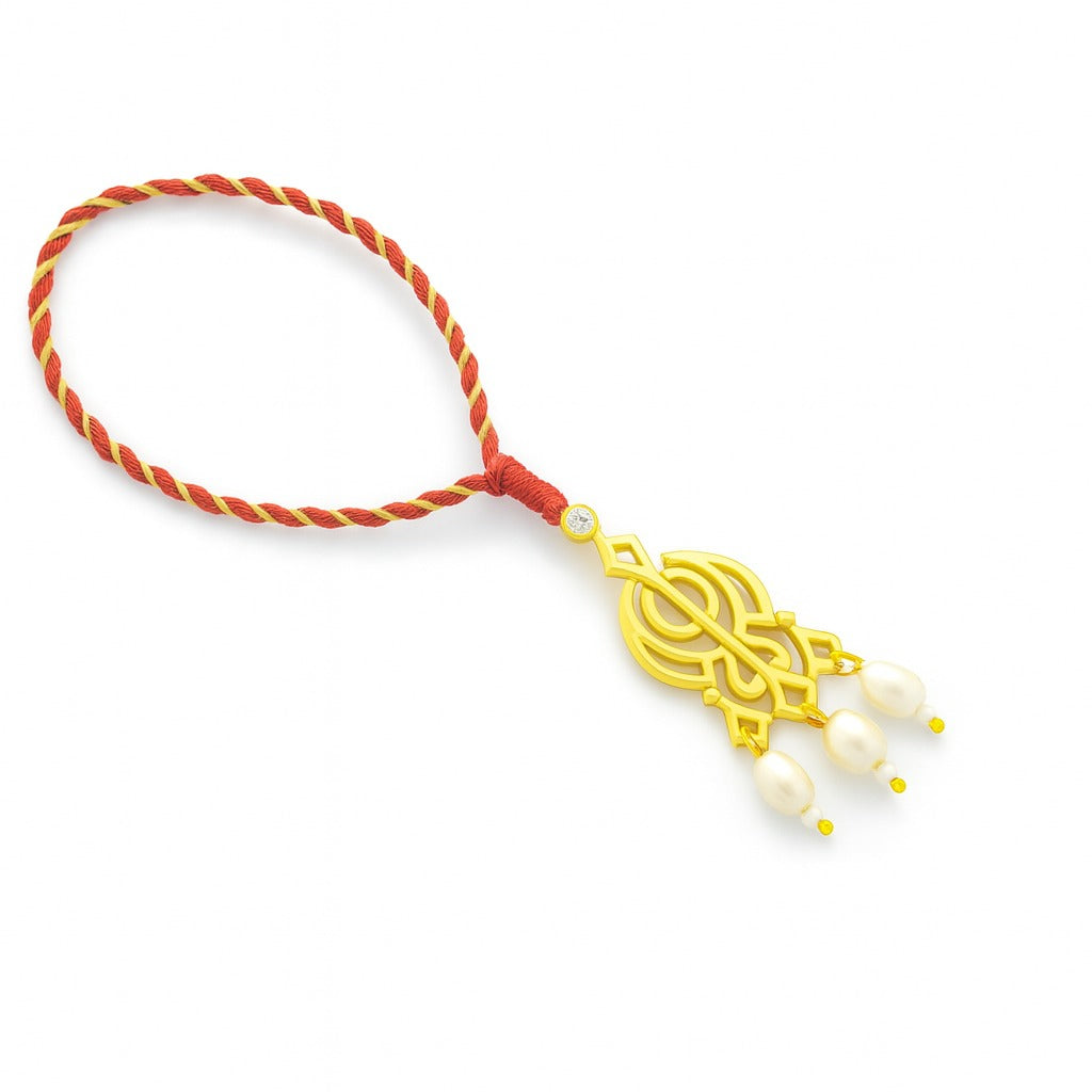 Khanda Lumba Silver Rakhi for Bhabhi Convertible Pendant