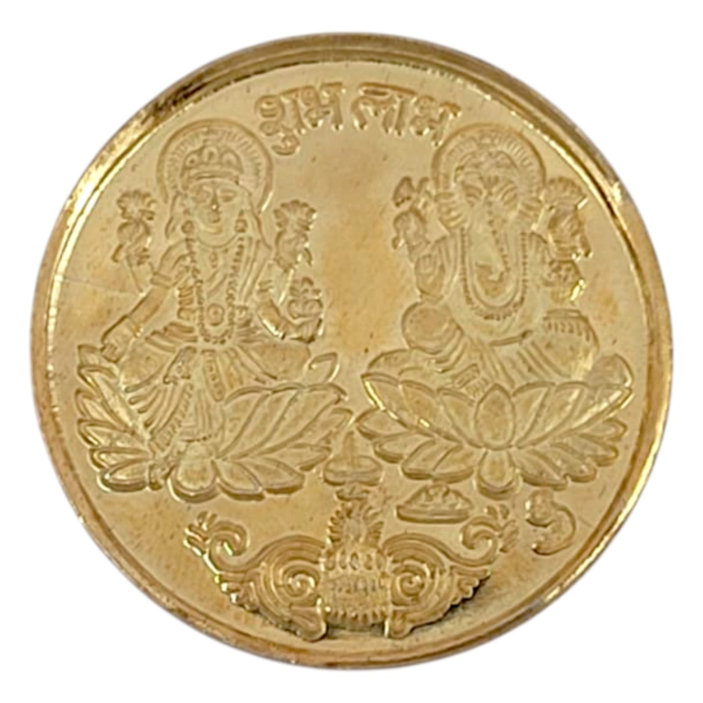 Laxmi Ganesha Gold Plated Coin
