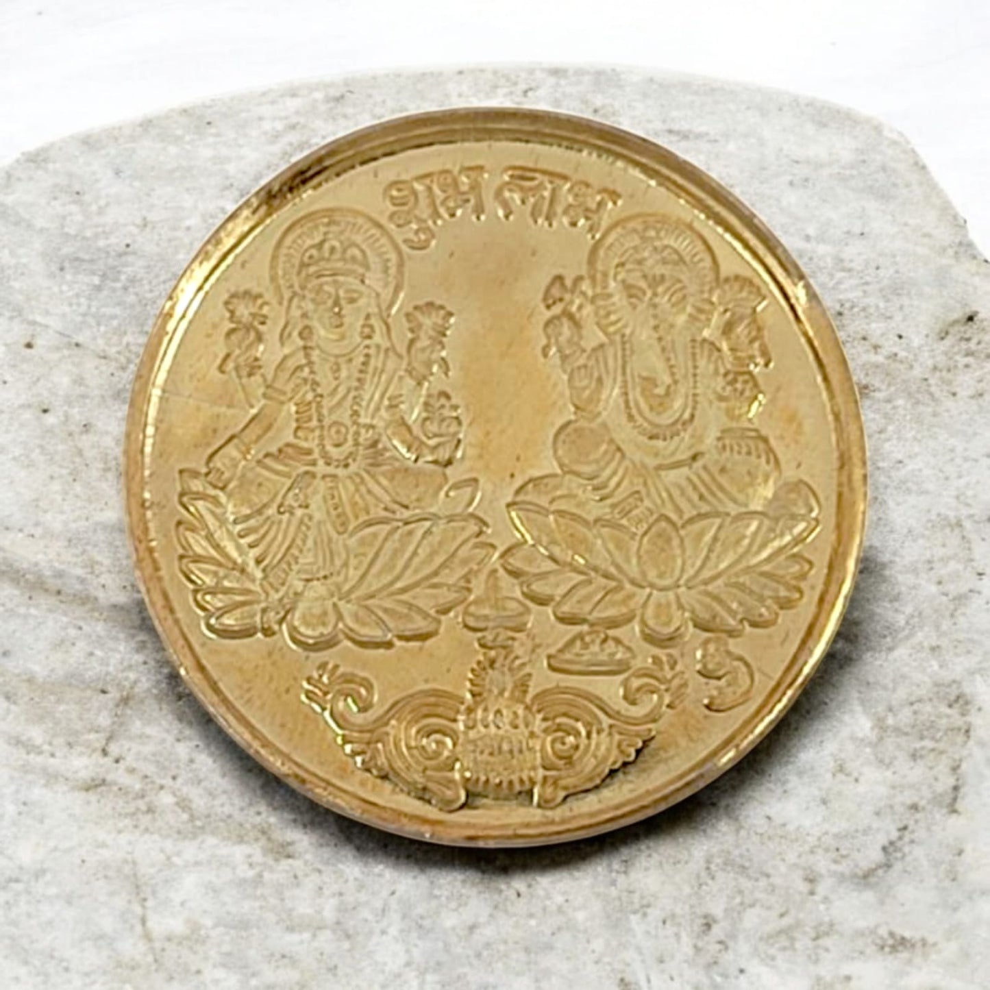 Laxmi Ganesha Gold Plated Coin