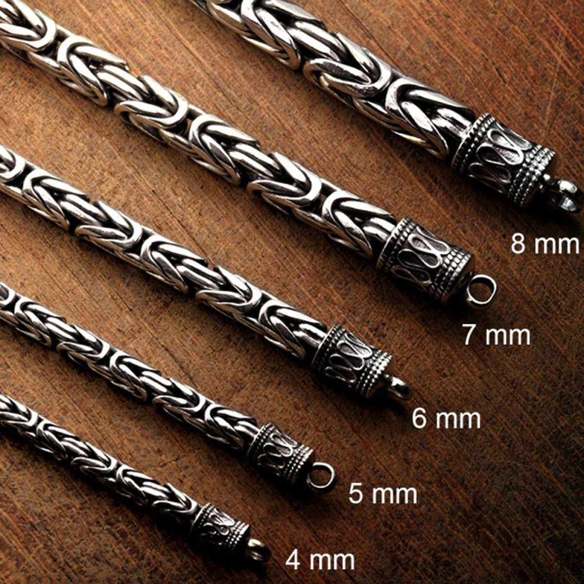 925 Sterling 3mm Silver Italian Design Byzantine Chain Bracelet For Girls