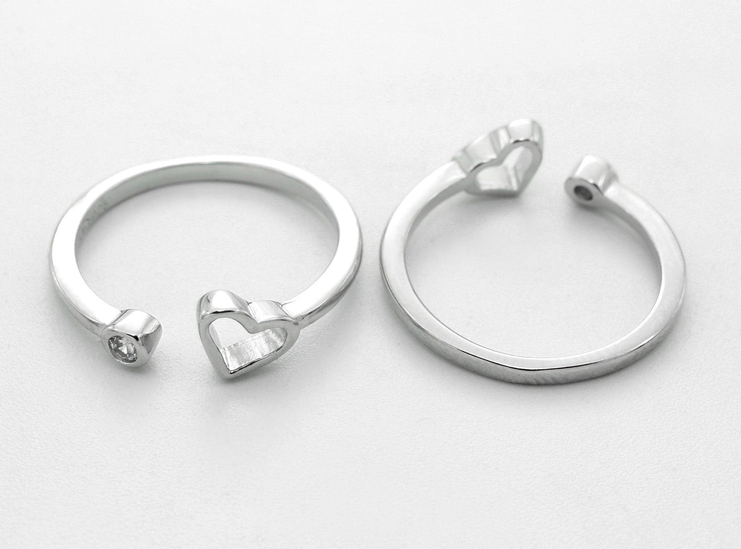 925 Sterling Silver Hollow Heart Design Toe Ring For Women
