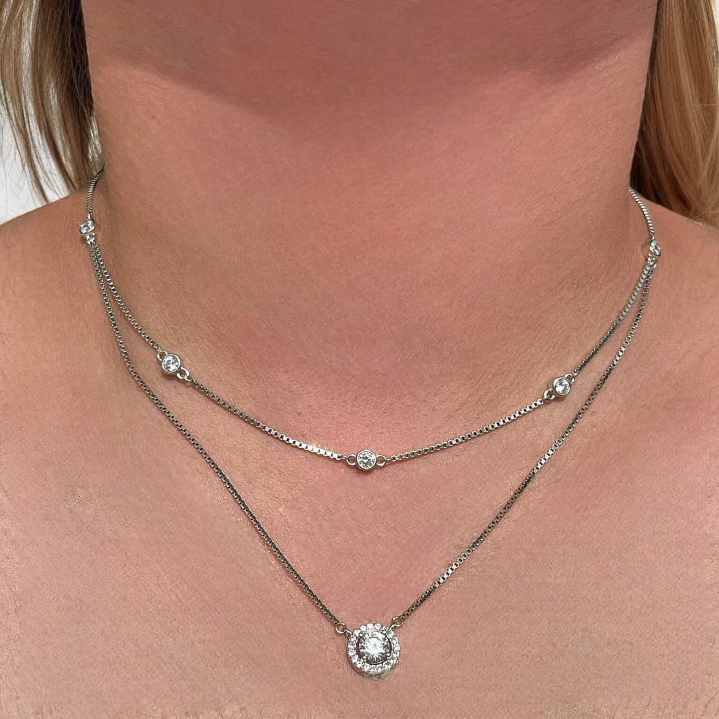 Circle Sterling Silver Pendant With Chain