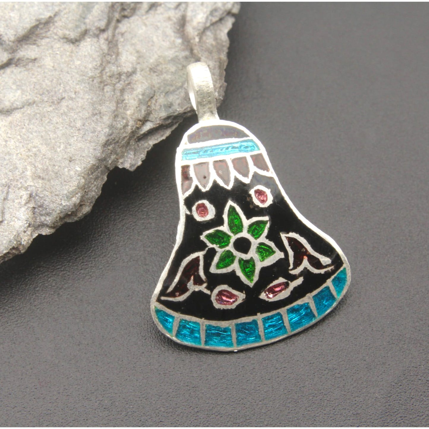 925 Sterling Silver Bell Design Enamel Pendant For Girls and Women