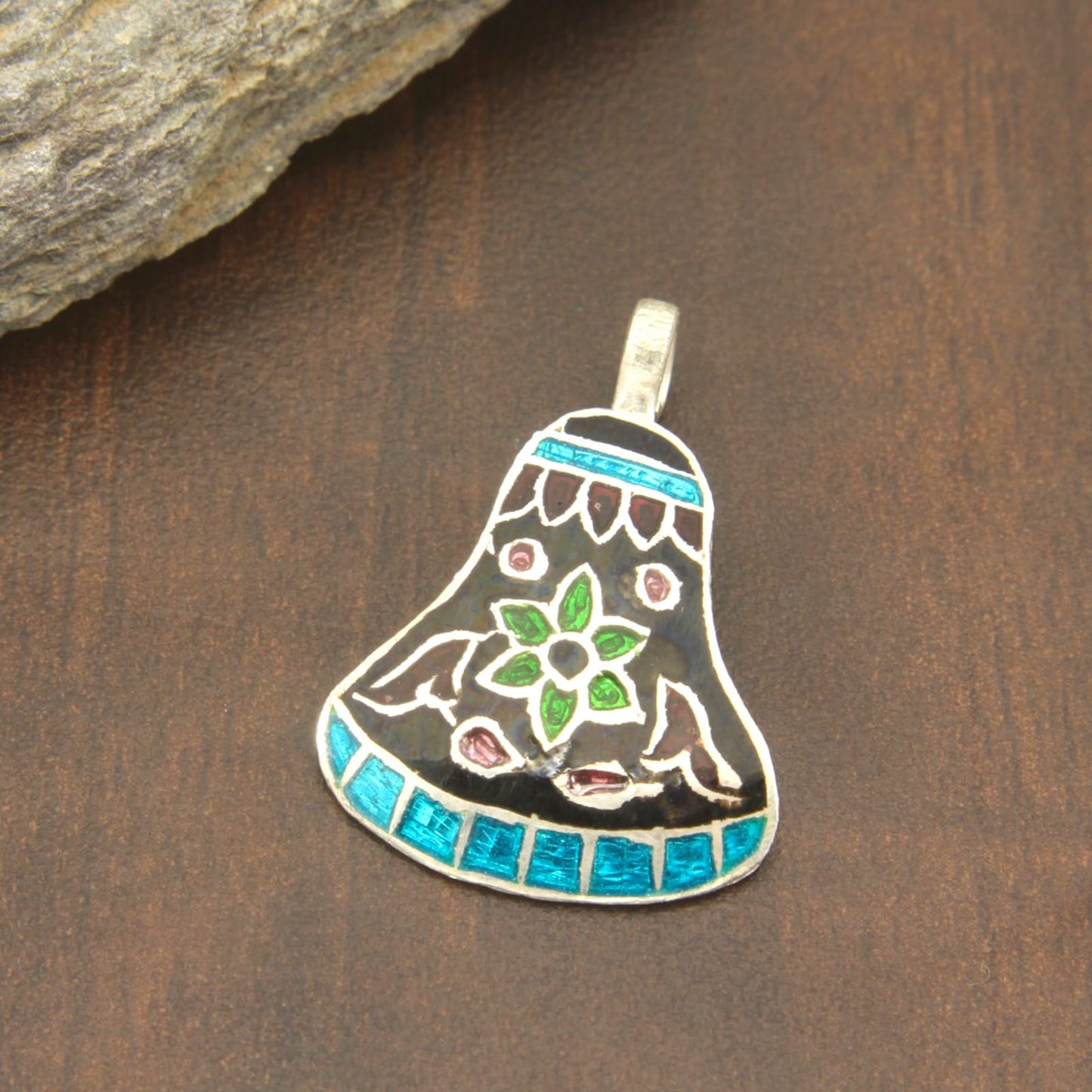 925 Sterling Silver Bell Design Enamel Pendant For Girls and Women