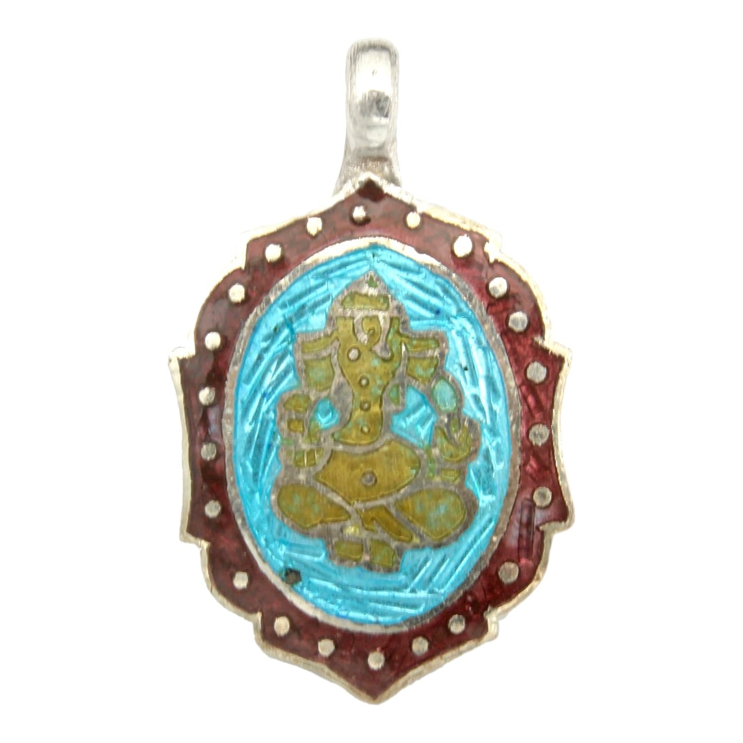 925 Sterling Silver Design Enamel Pendant With Gold Ganesha For Girls and Women