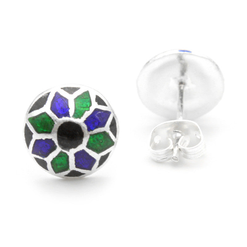 925 Sterling Silver Multicolor Enameld Earring Studs For Girls And Women