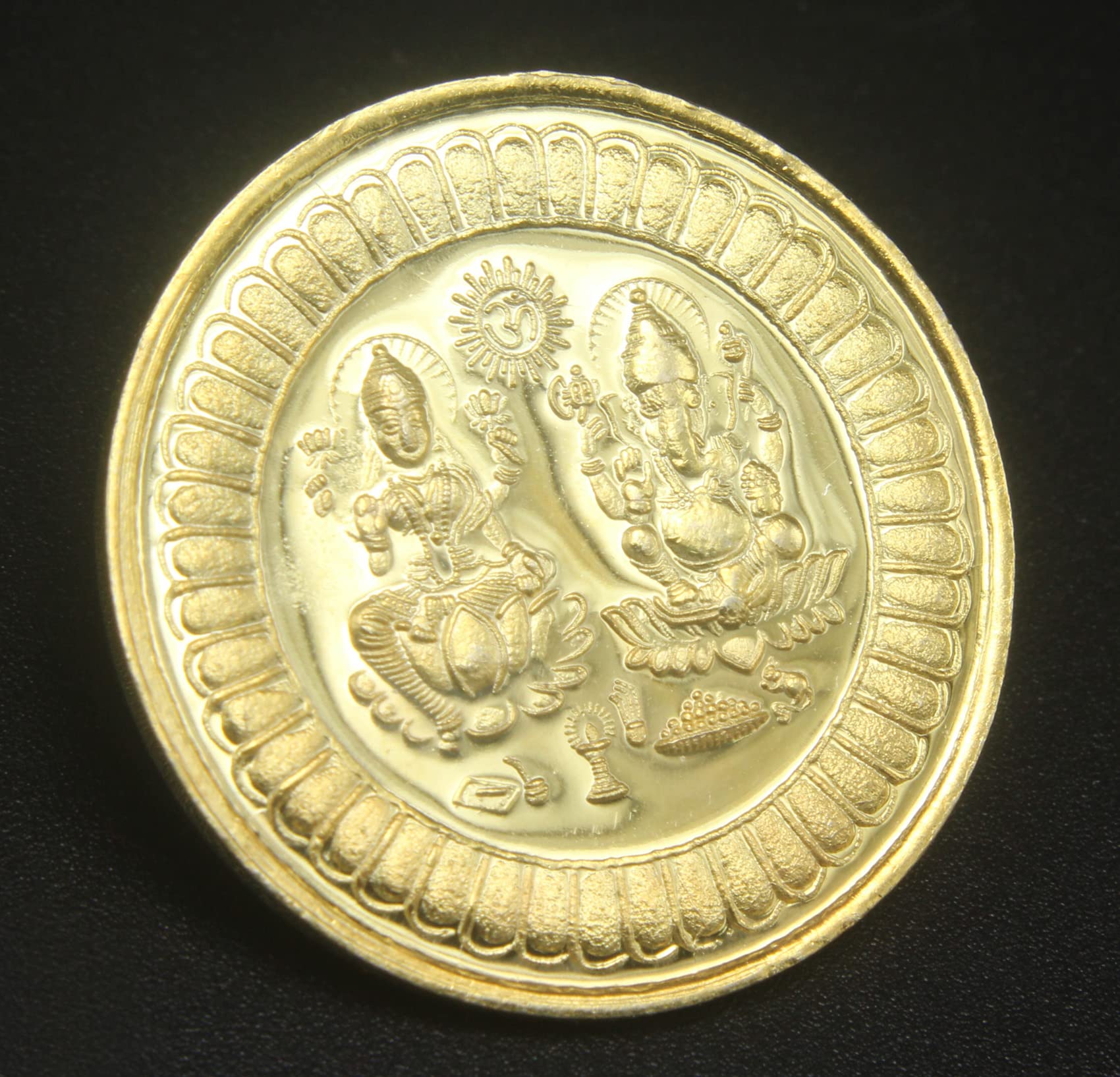 999 Silver Laxmi Ganesha Gold Plated Coin For Diwali And Dhanteras