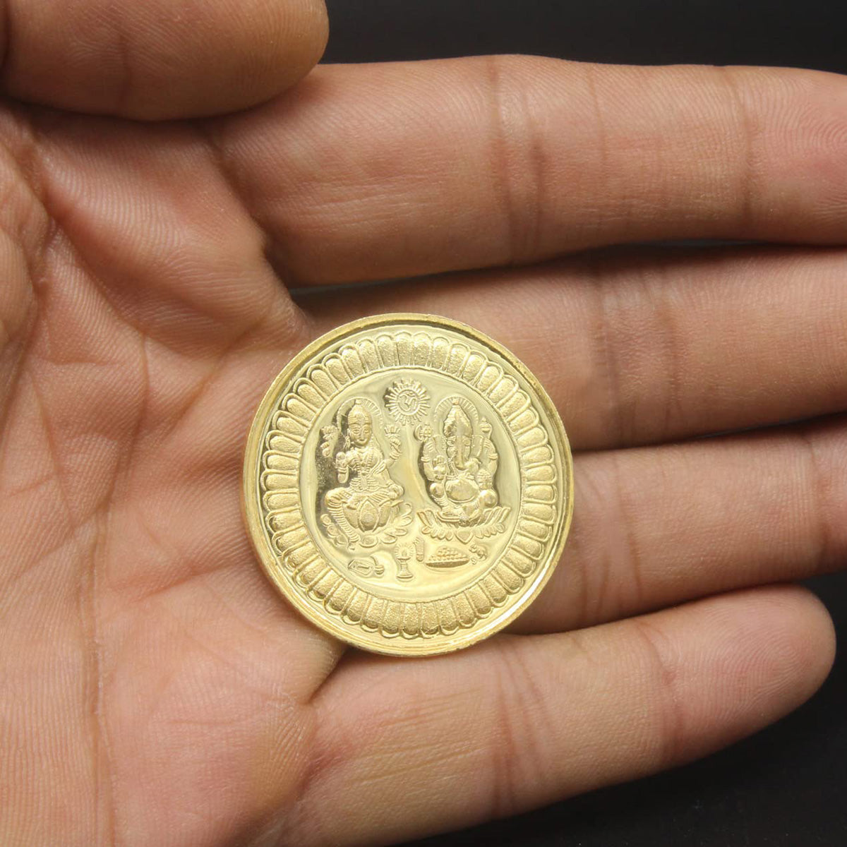 999 Silver Laxmi Ganesha Gold Plated Coin For Diwali And Dhanteras