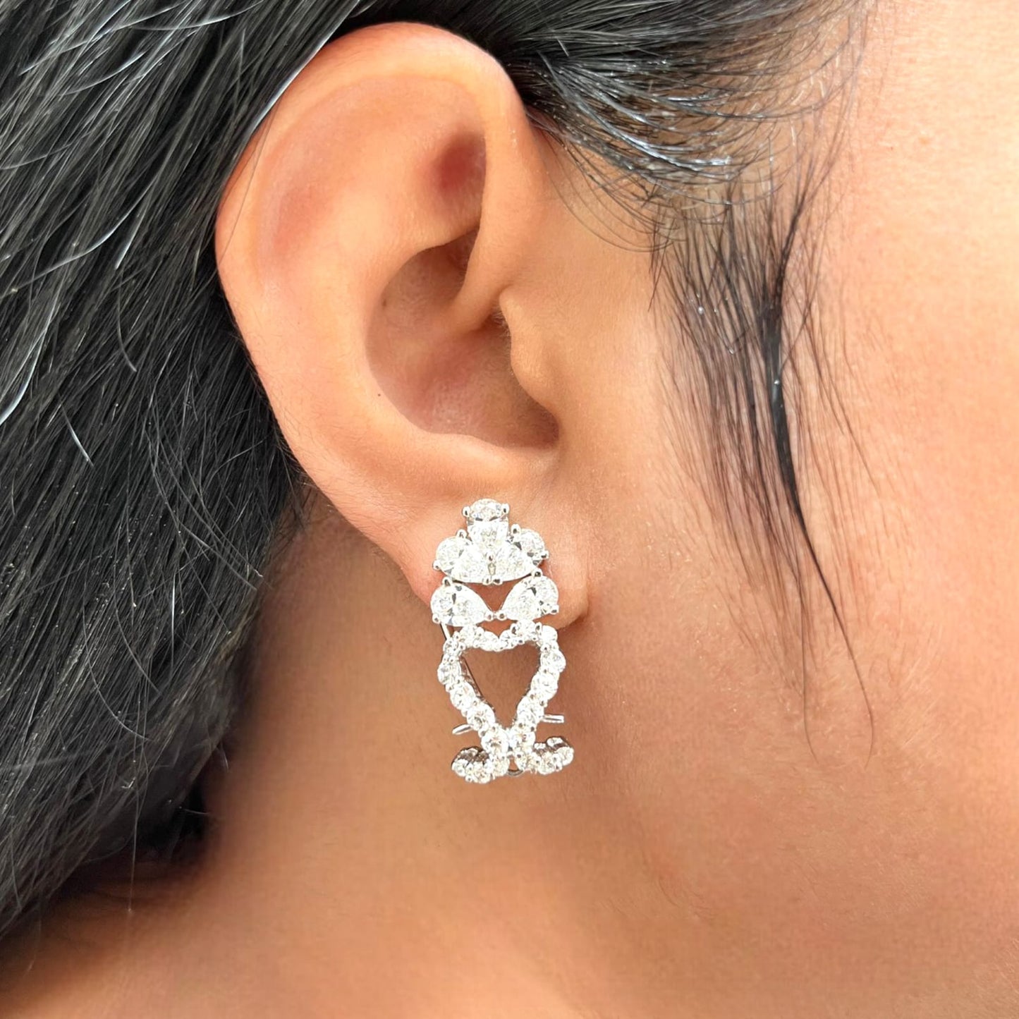 925 Sterling Silver Crown Shape Earring For Girls And Women
