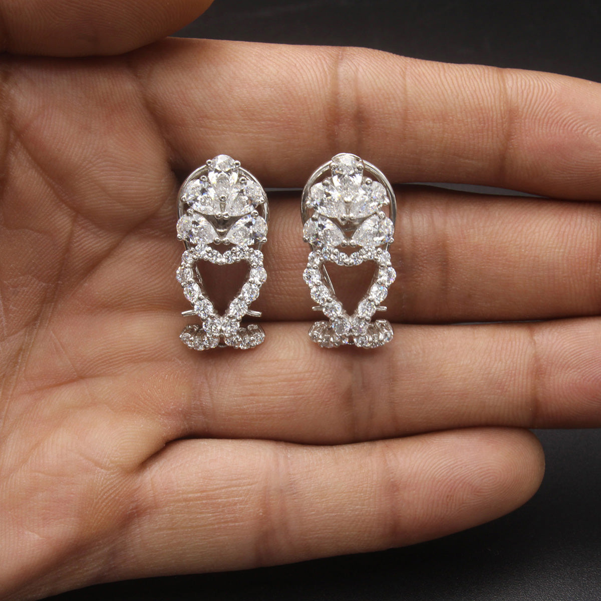 925 Sterling Silver Crown Shape Earring For Girls And Women