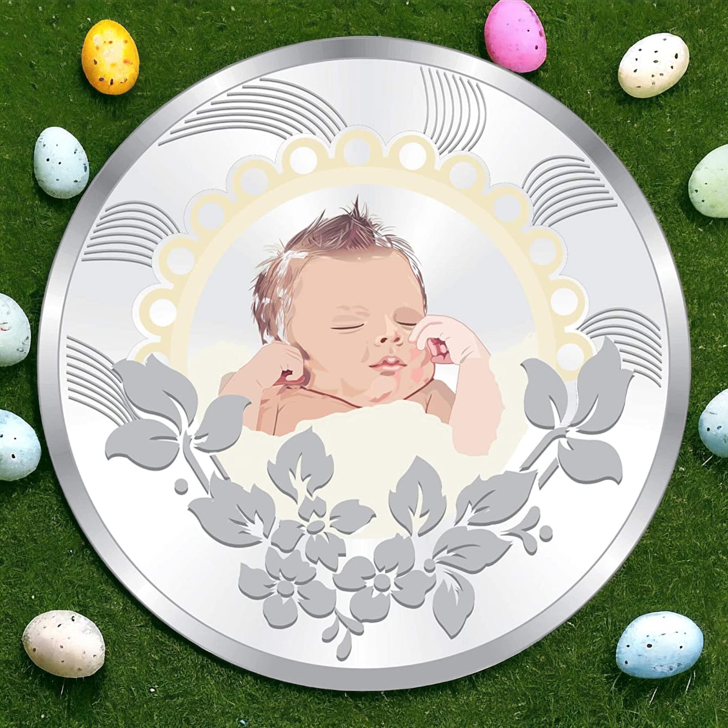 999 Silver Printed Silver Coin For New Born Baby For Baby Shower And Baby Ceremony