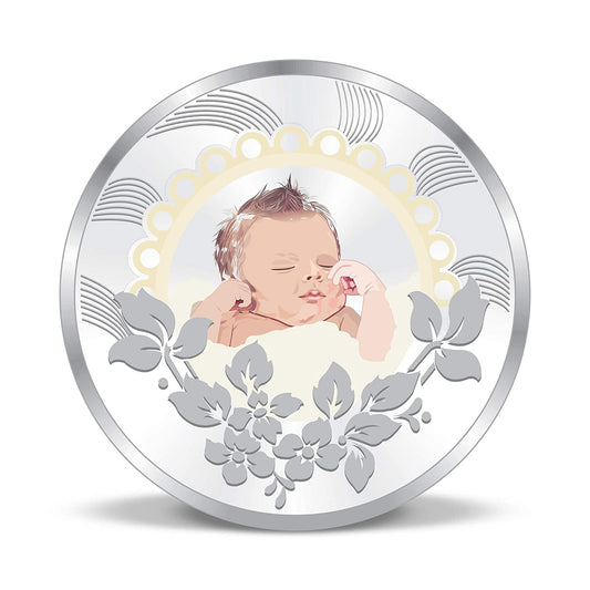 Printed Silver Coin For New Born Baby