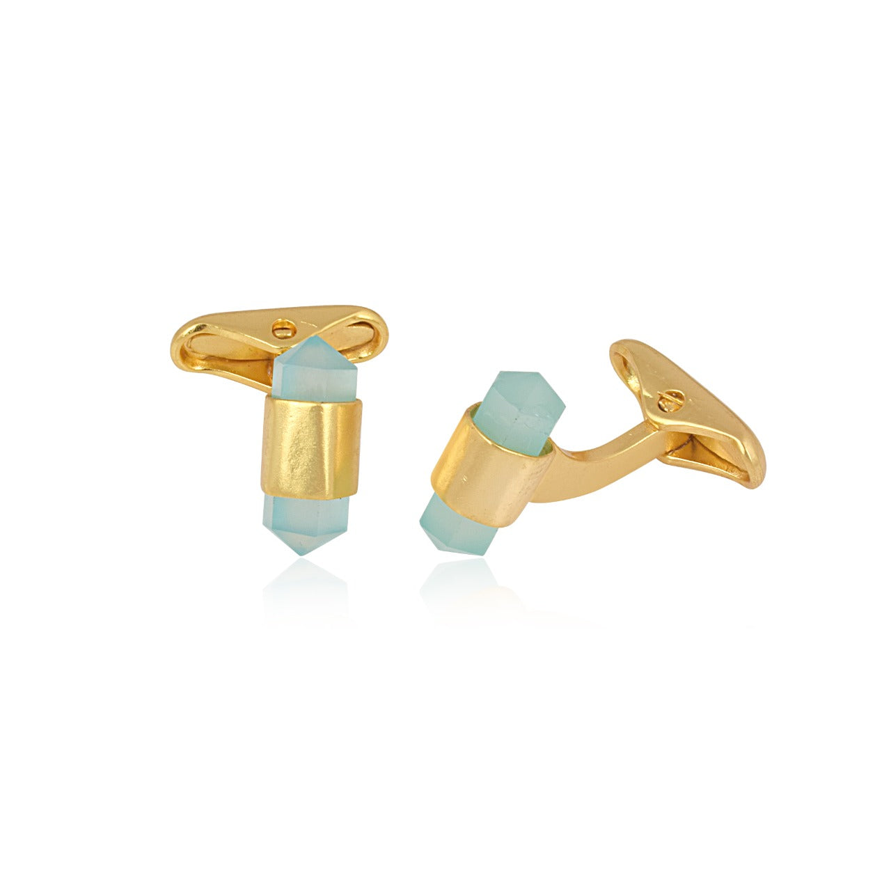 Aqua Crystal Shape Cufflinks