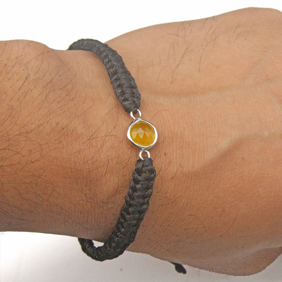 925 Sterling Silver Citrine Birth Stone Nazariya Bracelet For Girls and Women